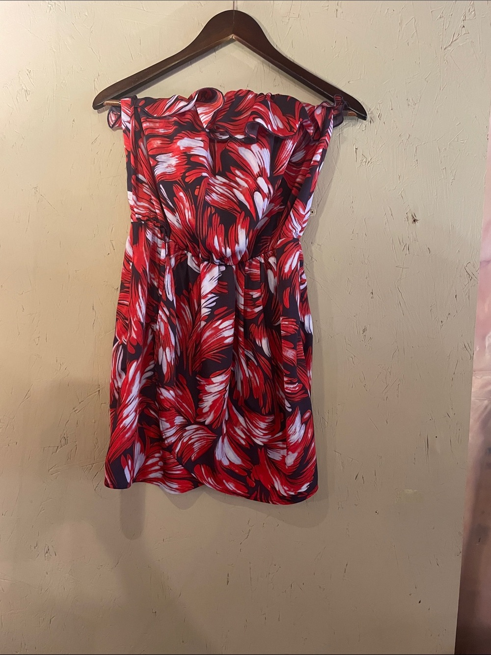 GAP Red, White & Black Strapless Mini Dress